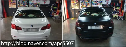bmw528i  두 번에 자동차랩핑 과정 / 용산구 문배동