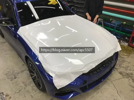 풀체인지 BMW 330i 유광 화이트 자동차 래핑 / 용산구 문배동