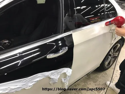사틴랩핑 블랙으로 전체자동차랩핑 / 용산구 문배동