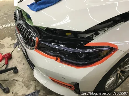 BMW 3시리즈 루프스킨& 라이트 컬러 필름, 엠블럼 랩핑 / 용산구 문배동