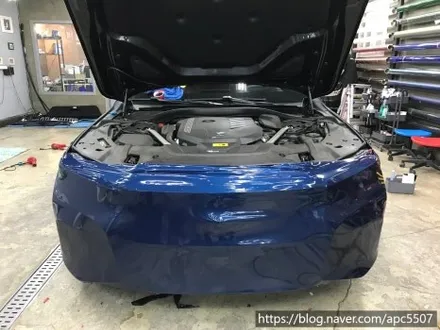 BMW 745e 유광 매탈릭 다크 블루전체 랩핑 / 용산구 문배동