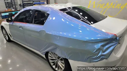 bmw 530i  택랩 카멜레온 블루 랩핑 / 용산구 문배동