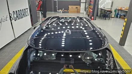 자동차 전체 랩핑 못지 않은 고 광택 부분 랩핑 미니 루프 스킨 시공 / 용산구 문배동
