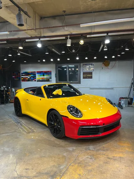 911카브리올레 992 다크옐로우 전체랩핑_하남랩핑_미사랩핑_남양주랩핑_구리랩핑 / 하남 풍산동