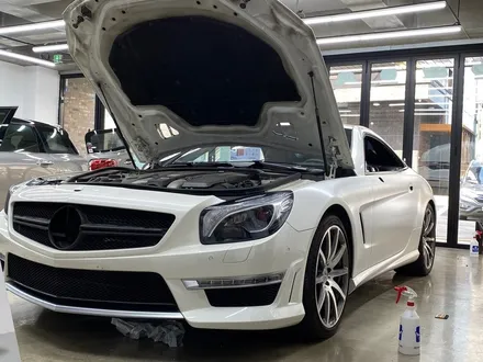 SL63AMG 사틴화이트펄 전체랩핑_서울랩핑_하남랩핑_미사랩핑_구리랩핑_남양주랩핑_덕소랩핑_강동랩핑_다산랩핑 / 하남 풍산동