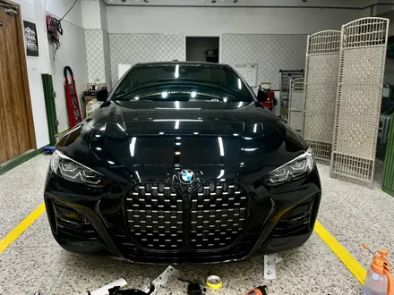 하남 BMW 4시리즈 전면 그릴 랩핑시공_미사랩핑_남양주랩핑_강동랩핑 / 하남 풍산동