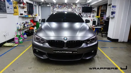 BMW 428i 전체랩핑 - 3M 사틴 다크그레이 / 서울 마포구