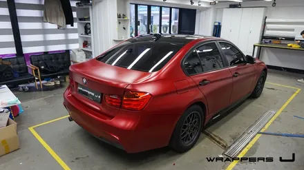 3시리즈 F30 BMW 320d 전체랩핑 사틴 뱀파이어 레드 / 서울 마포구