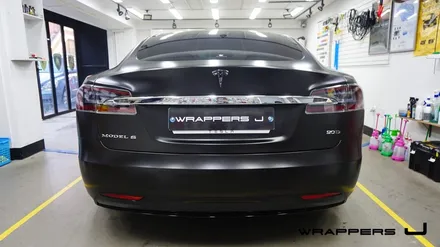 테슬라 전체랩핑 - Model S 모델S 사틴 블랙 서울 경기 전체랩핑 / 서울 마포구