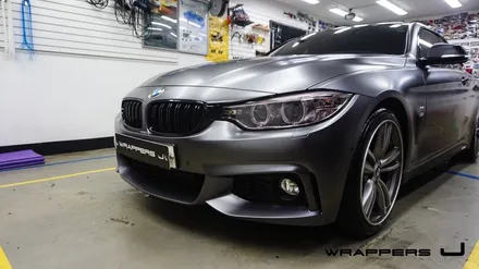 BMW 428i 전체랩핑 - 3M 사틴 다크그레이 / 서울 마포구