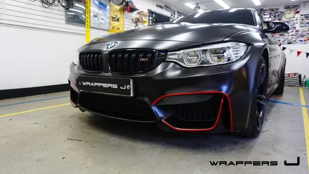 BMW M4 컨버터블 전체랩핑 :  사틴블랙랩핑 무광블랙랩핑 / 서울 마포구