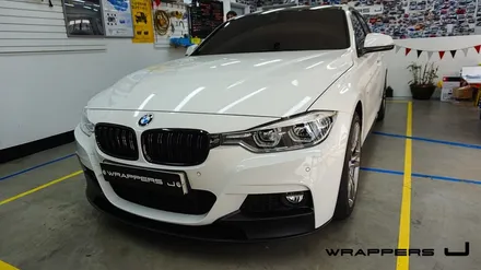 BMW 328i 사이드미러랩핑 작업현장 / 서울 마포구