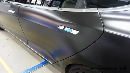테슬라 전체랩핑 - Model S 모델S 사틴 블랙 서울 경기 전체랩핑 / 서울 마포구