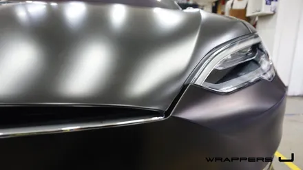테슬라 전체랩핑 - Model S 모델S 사틴 블랙 서울 경기 전체랩핑 / 서울 마포구