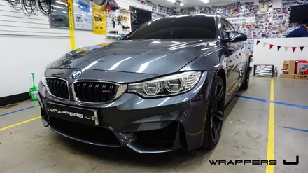 BMW M4 컨버터블 전체랩핑 :  사틴블랙랩핑 무광블랙랩핑 / 서울 마포구