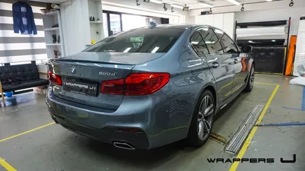 G30 BMW 520d 전체랩핑 사틴 화이트펄 올랩핑 후기 / 서울 마포구