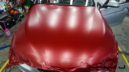 3시리즈 F30 BMW 320d 전체랩핑 사틴 뱀파이어 레드 / 서울 마포구