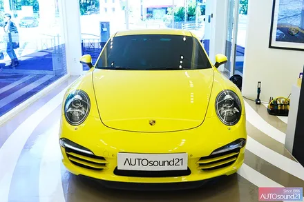 포르쉐 911 카레라S 2012년식▶ 중복 투자는 그만! 최고 음질의 차량용 WTX-700 블루투스 및 하이브리드 파워켑 8F 작업. / 서울 마포구 신수동