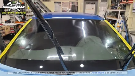 인천 자동차 앞유리 전면썬팅 이비오스 슈젠 CX90 필름 아이오닉 차량 주안틴팅샵 재시공