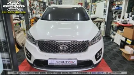 인천 틴팅샵 이비오스 슈젠 CX90 올뉴쏘렌토 전면 측후면 재시공
