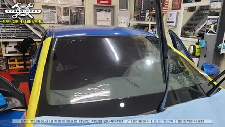 인천 자동차 앞유리 전면썬팅 이비오스 슈젠 CX90 필름 아이오닉 차량 주안틴팅샵 재시공