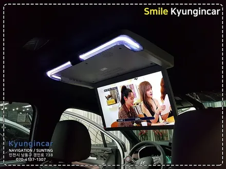 싼타페TM 비클시네마 레인보우 VC173AD 천장모니터 장착 / 인천 경인카