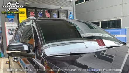 렉스턴 스포츠 전면 앞유리 썬팅 이비오스 슈젠 CX90 열차단필름 틴팅 시공