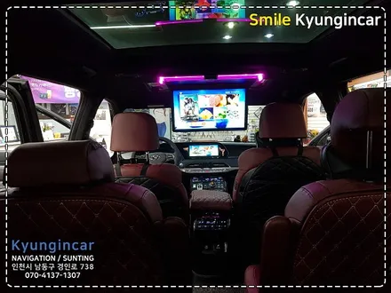 팰리세이드 비클시네마 레인보우 VC173AD 천정모니터 + 순정연동 시공 / 인천 경인카