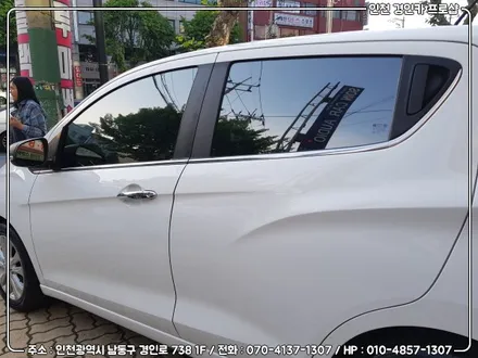 빛바랜 썬팅필름 재시공 레인보우 V90 V-GLAM 필름 더뉴스파크 틴팅 / 인천 경인카
