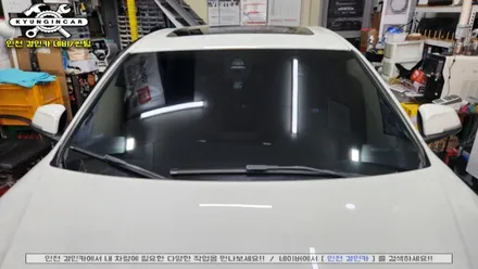 인천 BMW320D 전면 측면 후면 유리 이비오스슈젠 썬팅 재시공