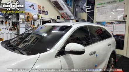 인천 틴팅샵 이비오스 슈젠 CX90 올뉴쏘렌토 전면 측후면 재시공