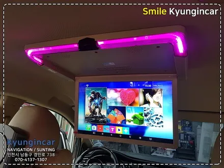 비클시네마 VC-173AD 레인보우 더뉴카니발 천정모니터 터치 설치 / 인천 경인카