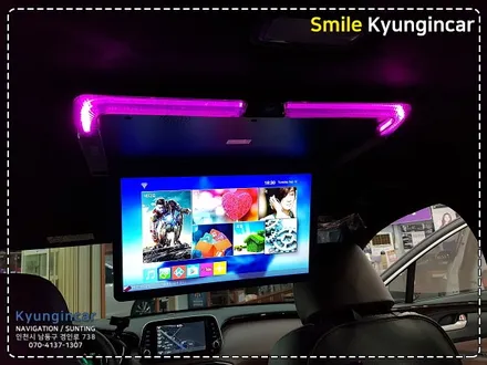 싼타페TM 천정모니터 플렉스 비클시네마 레인보우(VC173AD) 장착 / 인천 경인카