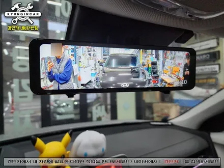 고화질 룸미러형 블랙박스 파인뷰 R5 파워 아이오닉5 장착