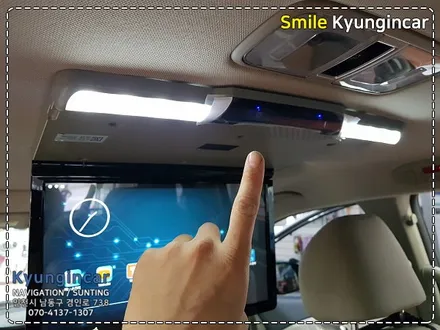 인천 더뉴카니발 아크로폴리스 T-173 터치 천정모니터 장착 / 경인카