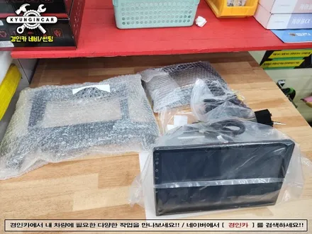 인천 싼타페CM 안드로이드 올인원 맥가이버박JU + 후방카메라 장착