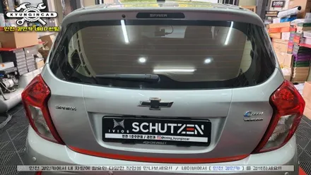 열차단썬팅필름 이비오스 슈젠 CX90 스파크 뒷유리 시공