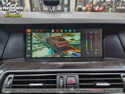 BMW 528i(F10) Aview 3D 어라운드뷰 순정모니터 연동했어요.