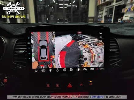 인천 카나로 X-Plus 360 안드로이드 올인원 네비와 어라운드뷰 일체형 제품 쏘렌토R 차량에 장착