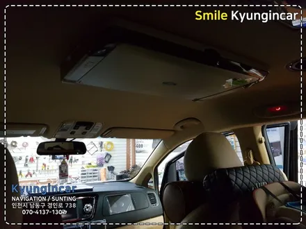 인천 더뉴카니발 비클시네마(레인보우) 천장모니터 설치 / 경인카