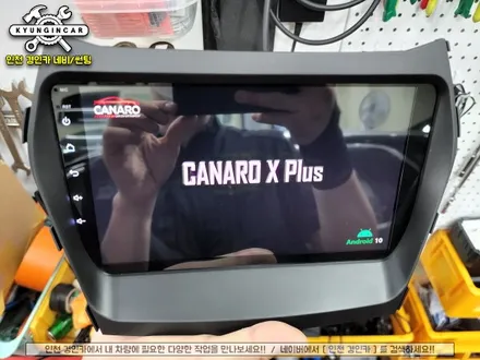 인천 카나로 올인원 XPLUS 싼타페 DM 내비매립 + 후방카메라 장착