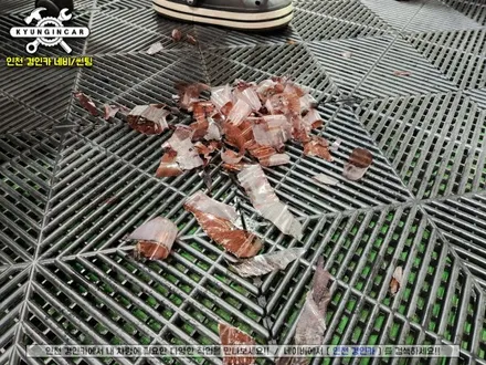 차량 뒷유리 손상된 썬팅필름 인천 경인카 루마 버텍스로 재시공 (YF소나타)