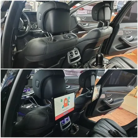 벤츠 S63 차량에 아크로폴리스 T-125 안드로이드 리어모니터 장착