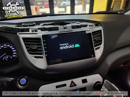 인천 내비플라이 M700S 안드로이드 올인원 올뉴투싼 내비매립 설치작업