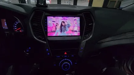중고차 올인원 내비장착 카나로 X-plus 싼타페DM 매립작업