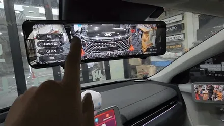 고화질 룸미러형 블랙박스 파인뷰 R5 파워 아이오닉5 장착