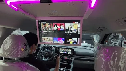 팰리세이드 비클시네마 구형모니터에 스마트TV 셋탑 호매스틱 박스Q 설치했어요. 인천경인카