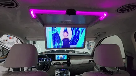 비클시네마 VC173ST 천정모니터 + 순정네비 화면연동 with 파인뷰 LX5 룸미러 풀세팅!! / 팰리세이드