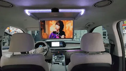 인천 팰리세이드 리어 천장모니터 비클시네마 레인보우 VC-173ST 뒷좌석티비 설치
