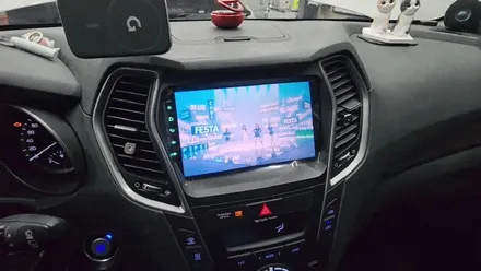 인천 싼타페DM 카나로 X-PLUS 360 안드로이드 올인원 네비매립 장착